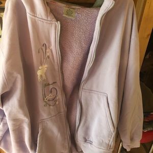 Zip up jacket purple with Yellowstone embroidery